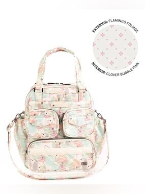 Lug Legacy Collection Mini Puddle Jumper Convertible Tote Bag Flamingo Foliage